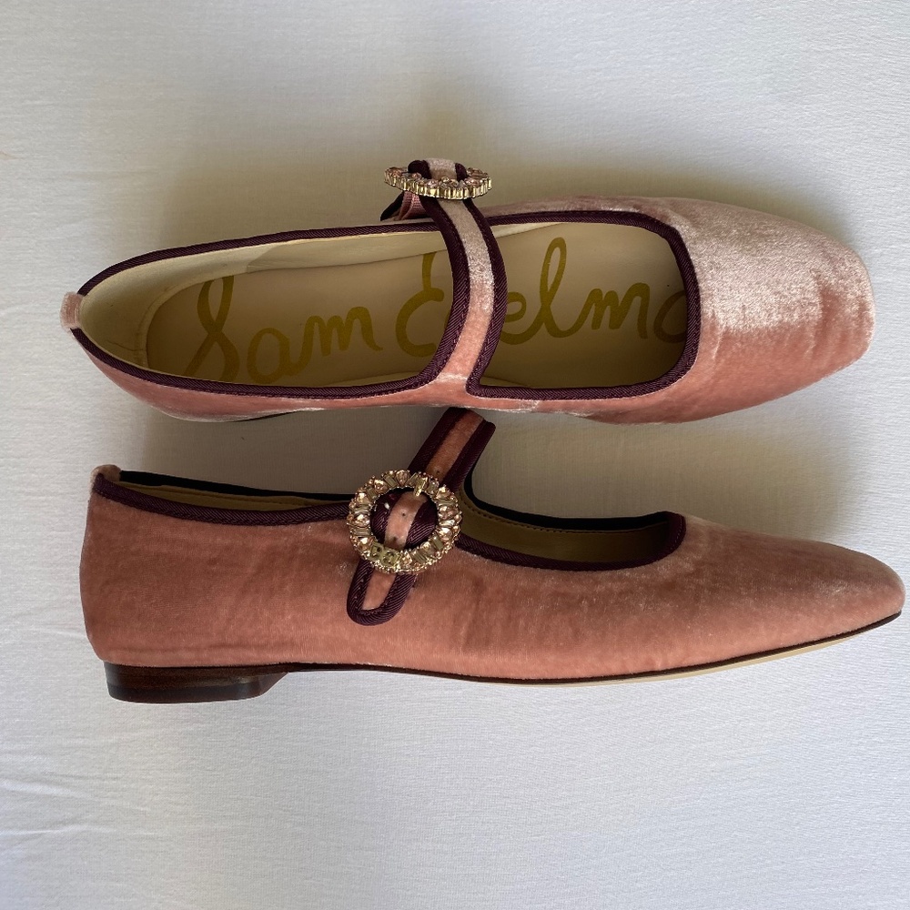 Michaela Velvet Mary Jane Flats